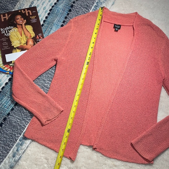 Eileen Fisher Salmon 100% Silk Cardigan - XS - Picture 2 of 4